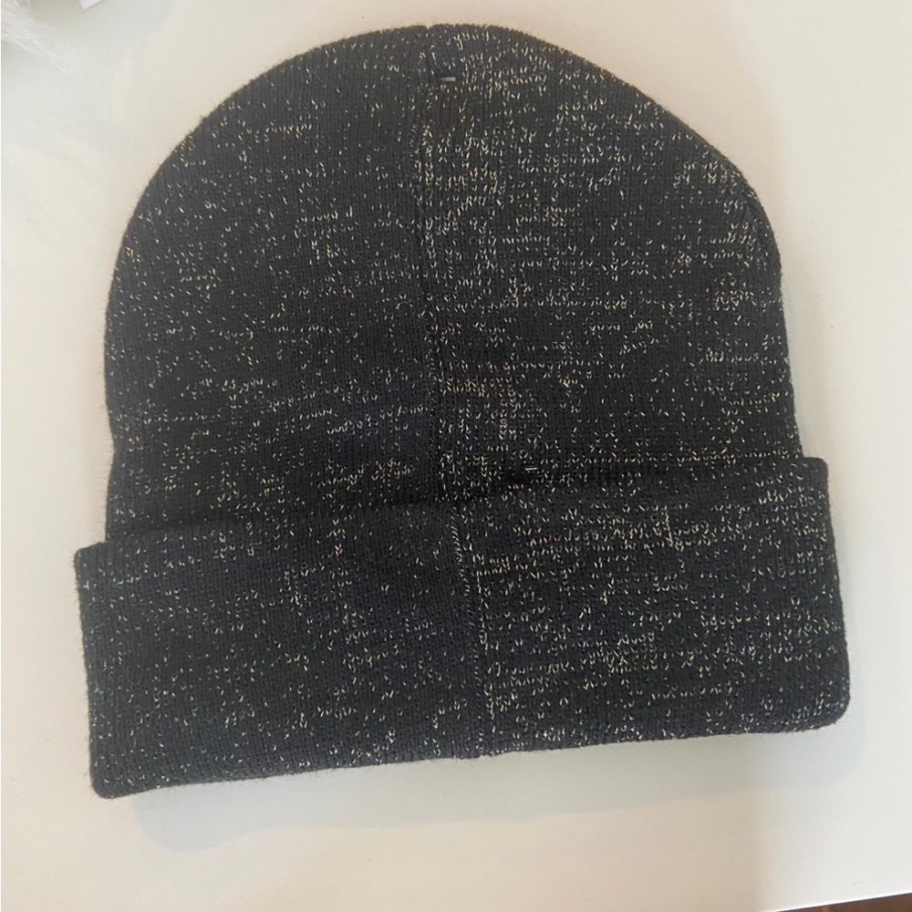 Sanrio Hello Kitty Beanie Hat Cap New NWT Black Embroidered 2023 Gold - Picture 4 of 5